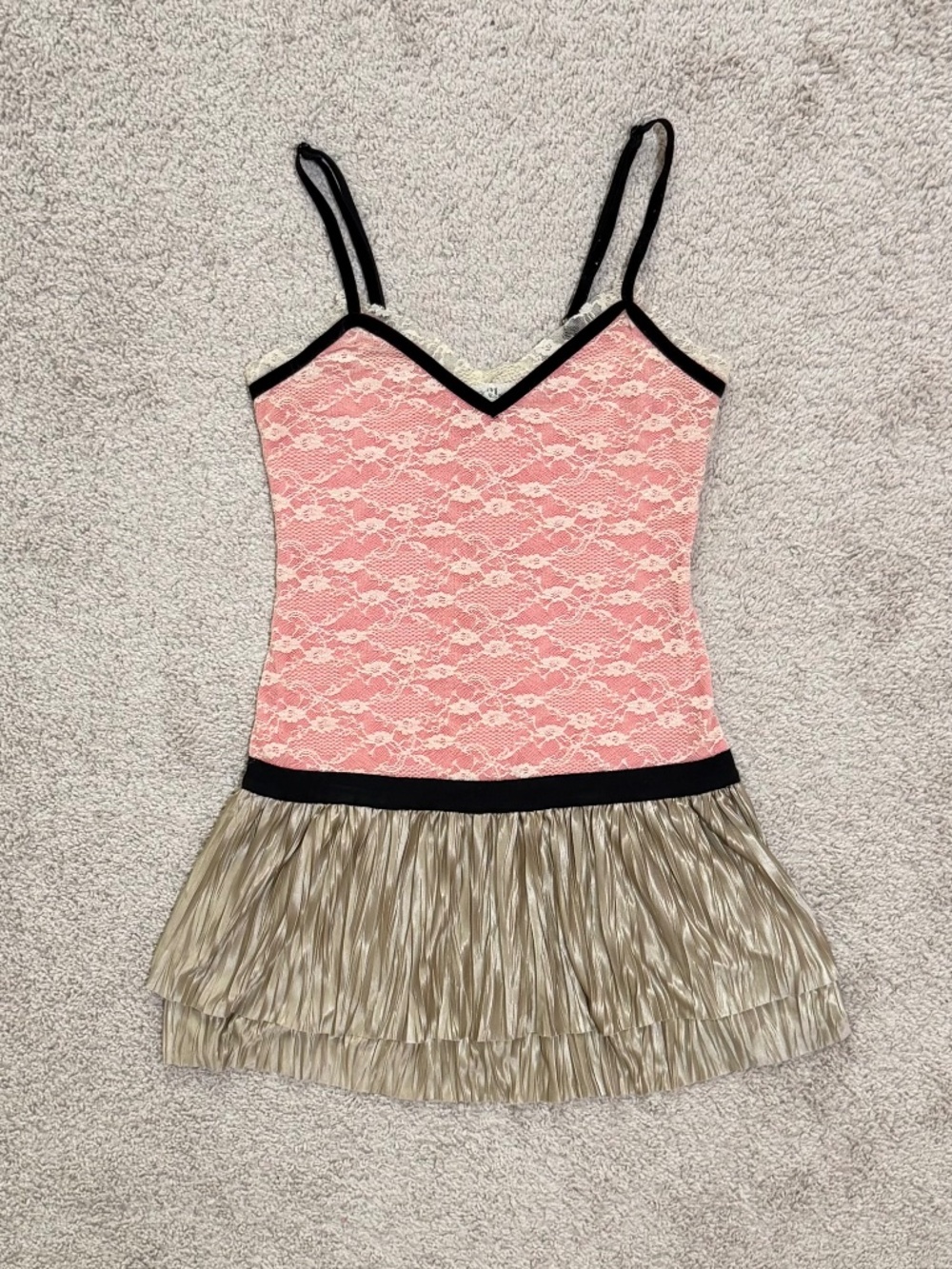 Vintage 2000s Pink Lace Cami Dress